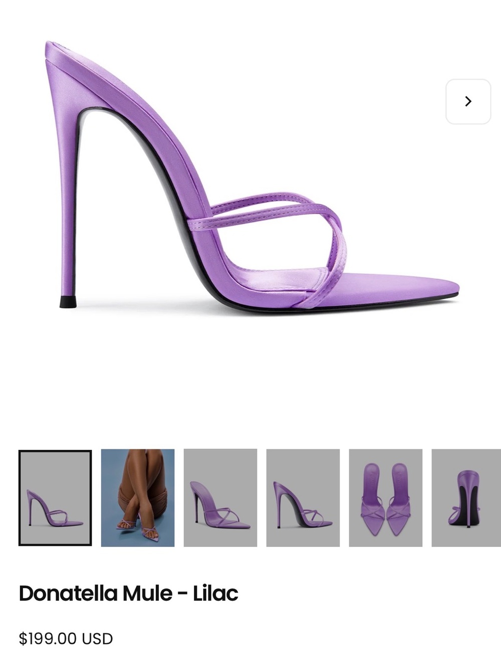 La Femme Lilac Stiletto Mule